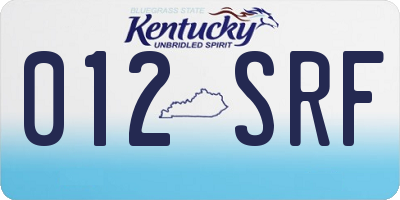 KY license plate 012SRF