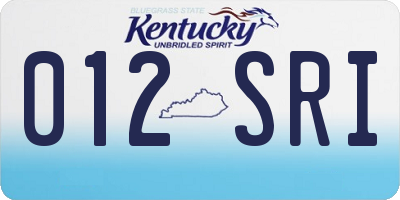 KY license plate 012SRI