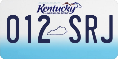 KY license plate 012SRJ