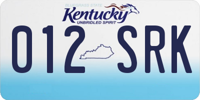KY license plate 012SRK