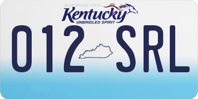 KY license plate 012SRL