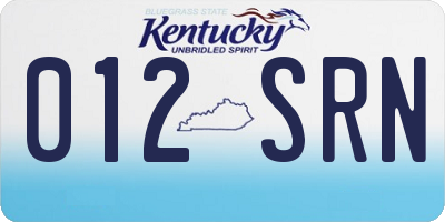 KY license plate 012SRN