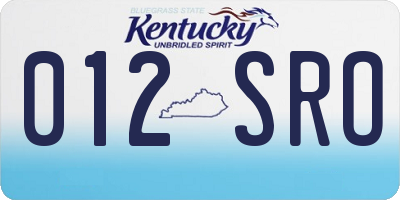 KY license plate 012SRO