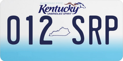 KY license plate 012SRP