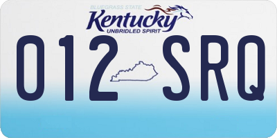 KY license plate 012SRQ