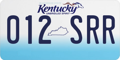 KY license plate 012SRR
