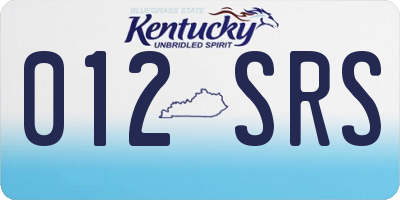 KY license plate 012SRS