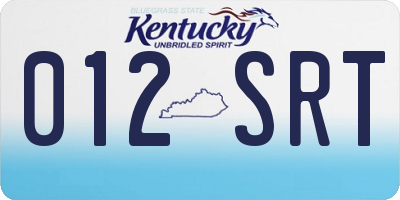 KY license plate 012SRT