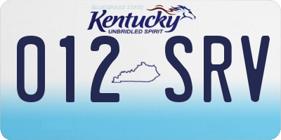 KY license plate 012SRV