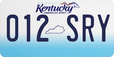 KY license plate 012SRY