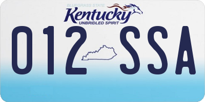 KY license plate 012SSA