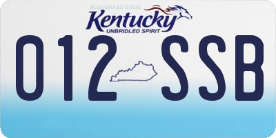 KY license plate 012SSB