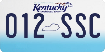 KY license plate 012SSC