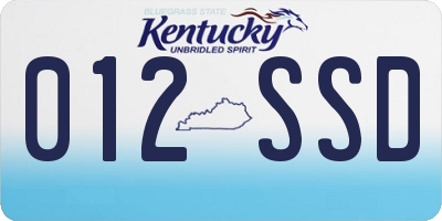 KY license plate 012SSD