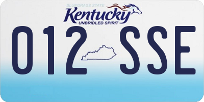 KY license plate 012SSE