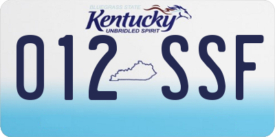 KY license plate 012SSF