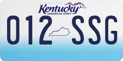 KY license plate 012SSG