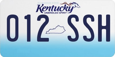 KY license plate 012SSH