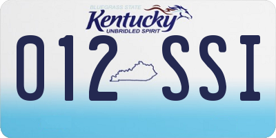 KY license plate 012SSI