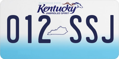 KY license plate 012SSJ