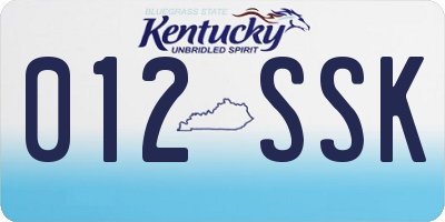 KY license plate 012SSK