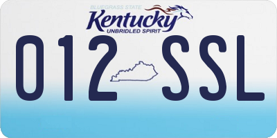 KY license plate 012SSL