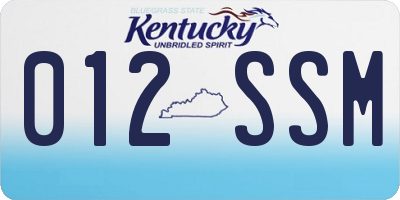 KY license plate 012SSM