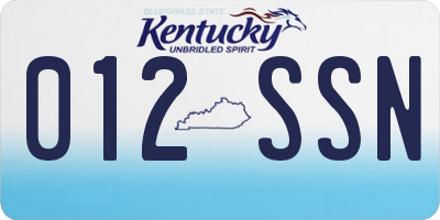 KY license plate 012SSN
