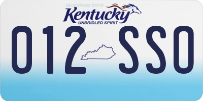 KY license plate 012SSO