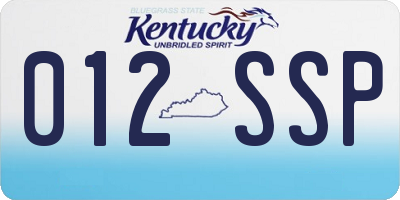 KY license plate 012SSP
