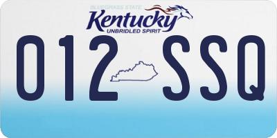 KY license plate 012SSQ