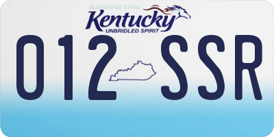 KY license plate 012SSR