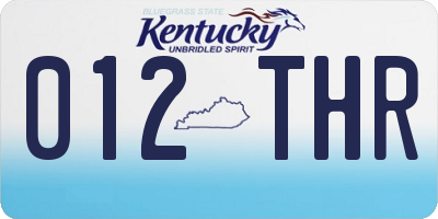 KY license plate 012THR