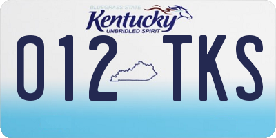 KY license plate 012TKS