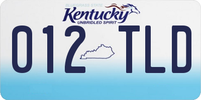 KY license plate 012TLD
