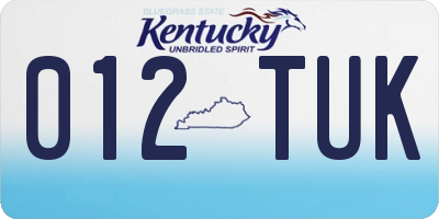 KY license plate 012TUK