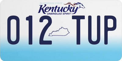 KY license plate 012TUP