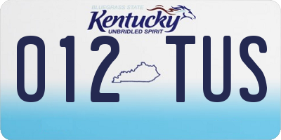 KY license plate 012TUS