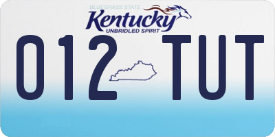 KY license plate 012TUT