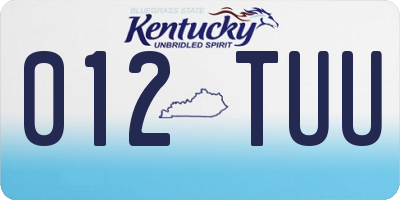 KY license plate 012TUU