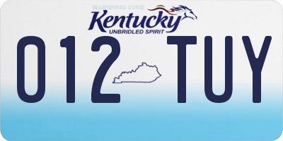 KY license plate 012TUY