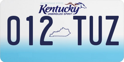 KY license plate 012TUZ
