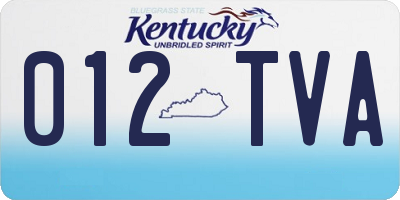 KY license plate 012TVA