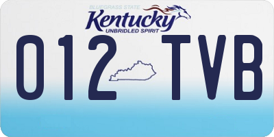 KY license plate 012TVB