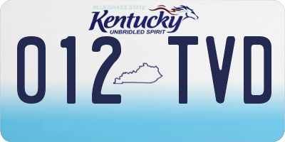 KY license plate 012TVD