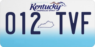 KY license plate 012TVF