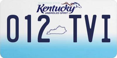KY license plate 012TVI