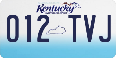 KY license plate 012TVJ