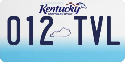 KY license plate 012TVL