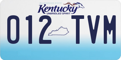 KY license plate 012TVM